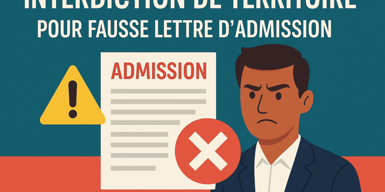 Interdiction de territoire pour fausse lettre d’admission