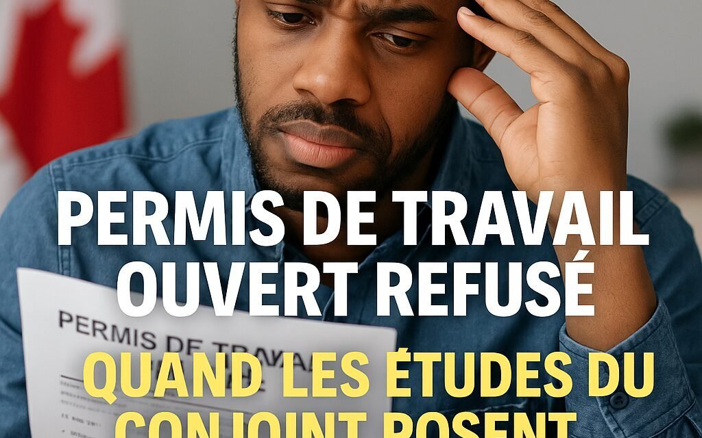 Permis de travail ouvert refusé : quand l’interruption d’études du conjoint compromet toute la demande (cas fictif, 2025)