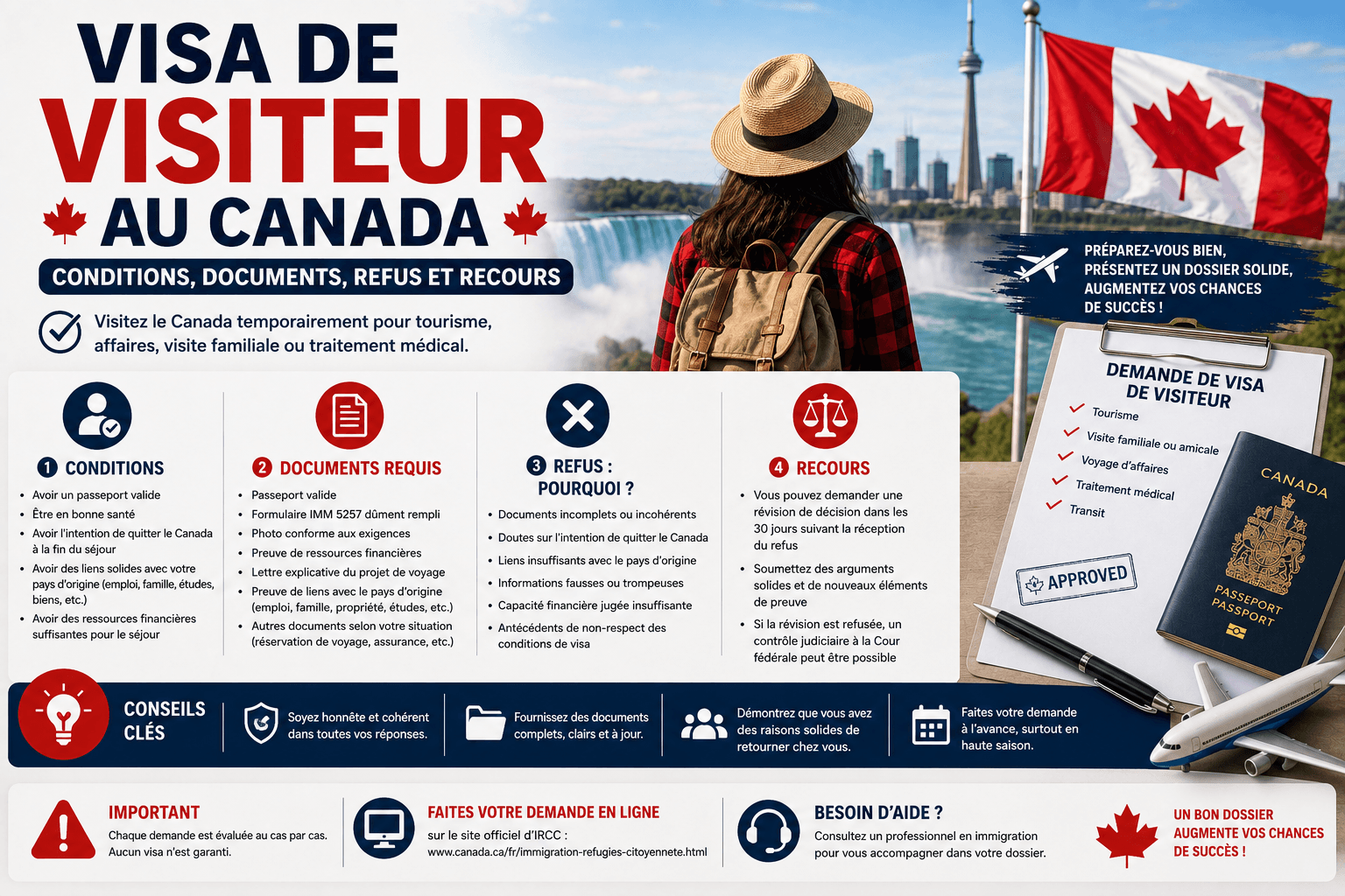 Illustration du visa de visiteur canadien