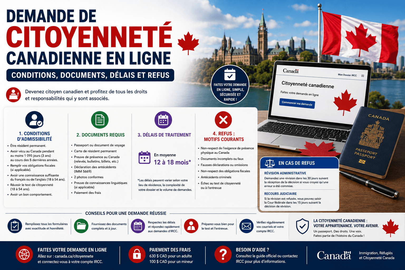 Infographie de la demande de citoyenneté canadienne en ligne