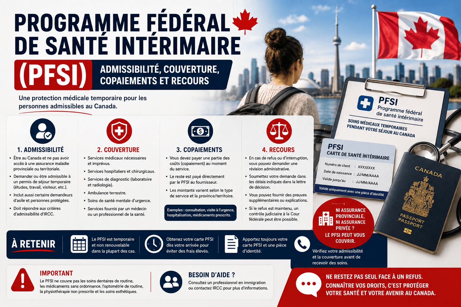 Infographie du Programme fédéral de santé intérimaire (PFSI)