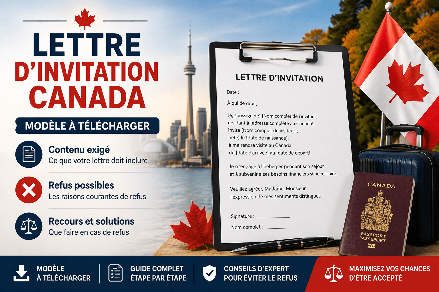 Modèle de lettre d'invitation pour un visiteur au Canada