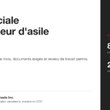 Image de couverture du guide de Ladoual Immigration Canada sur l'aide sociale des demandeurs d'asile au Québec, avec 845 $ par mois pour un adulte seul.