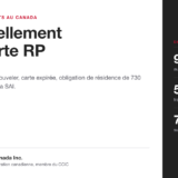 Bandeau de l'article de Ladoual Immigration Canada sur le renouvellement de la carte de résident permanent, la carte expirée, l'obligation de résidence de 730 jours et le titre de voyage pour résident permanent.