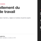 Image d'en-tête de Ladoual Immigration Canada sur le renouvellement du permis de travail au Canada : dépôt au moins 30 jours avant l'expiration, frais de base de 155 $ et rétablissement dans les 90 jours.